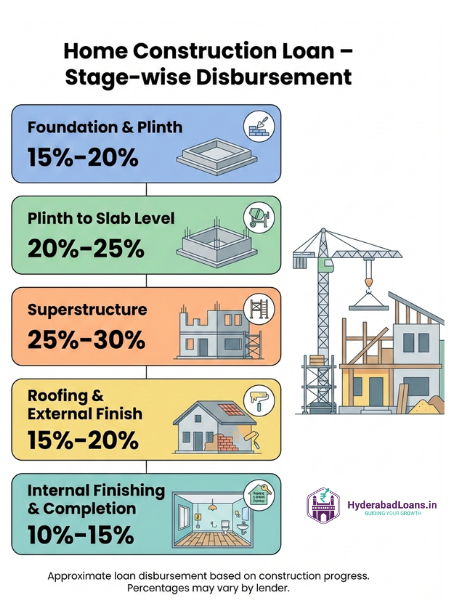 Home Construction Loan process– Stage-wise Disbursement